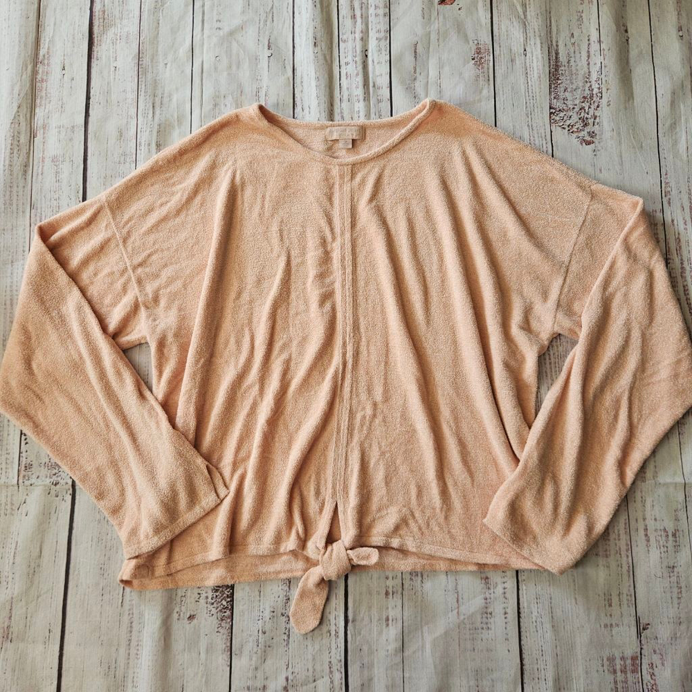 Barefoot Dreams Cozychic Ultra Lite Pink Tie Front Sweater Womens 2X